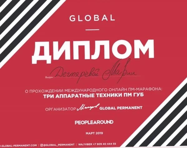 Диплом Global Permanent — международный ПМ-марафон, 2019